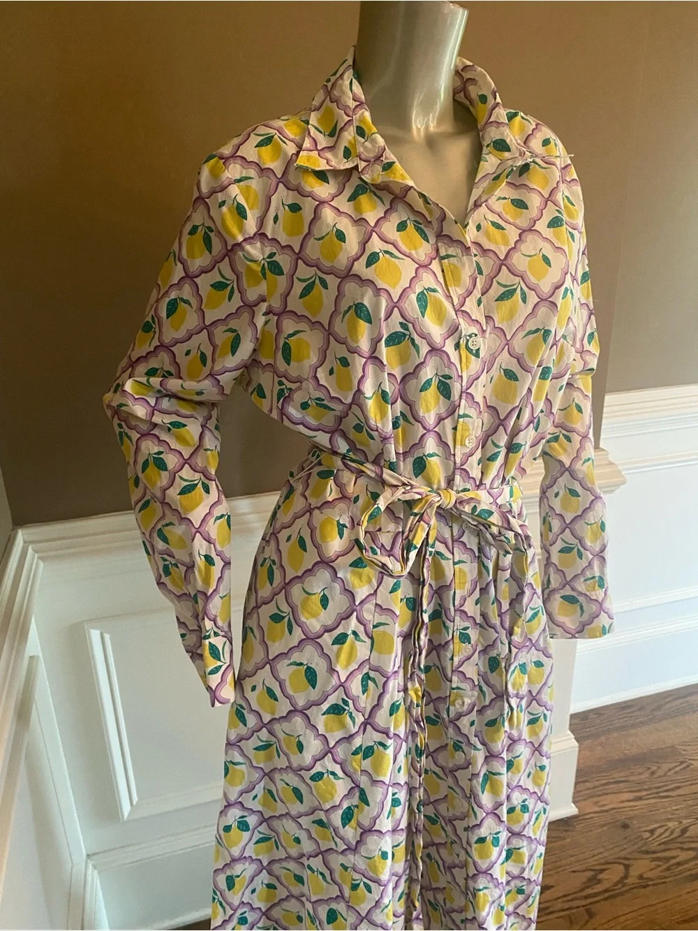 Boden Amy Cotton Shirt Dress Size 16-18L
Lemon Grove/Lacender - Picture 3 of 7